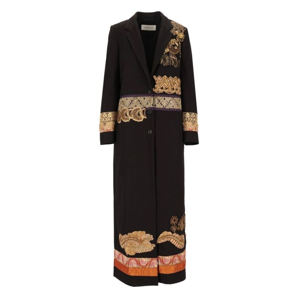 Dries Van Noten Women Embellished Wool Longline Coat